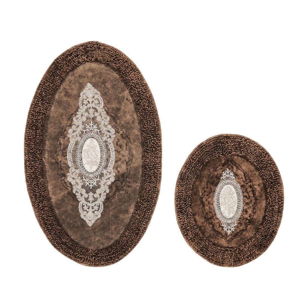 L'essentiel Maison Crown Set prostirki za kupatilo, 2 komada, smeđa