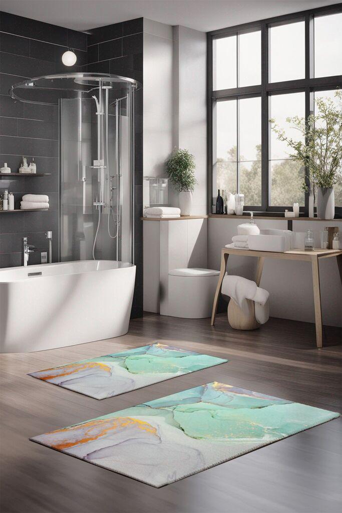 L'essentiel Maison Set prostirki za kupatilo CT-5027, 2 komada, tirkizna