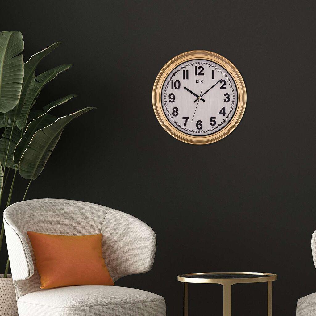 Zidni sat Auris, 34x34 cm, zlatne boje
