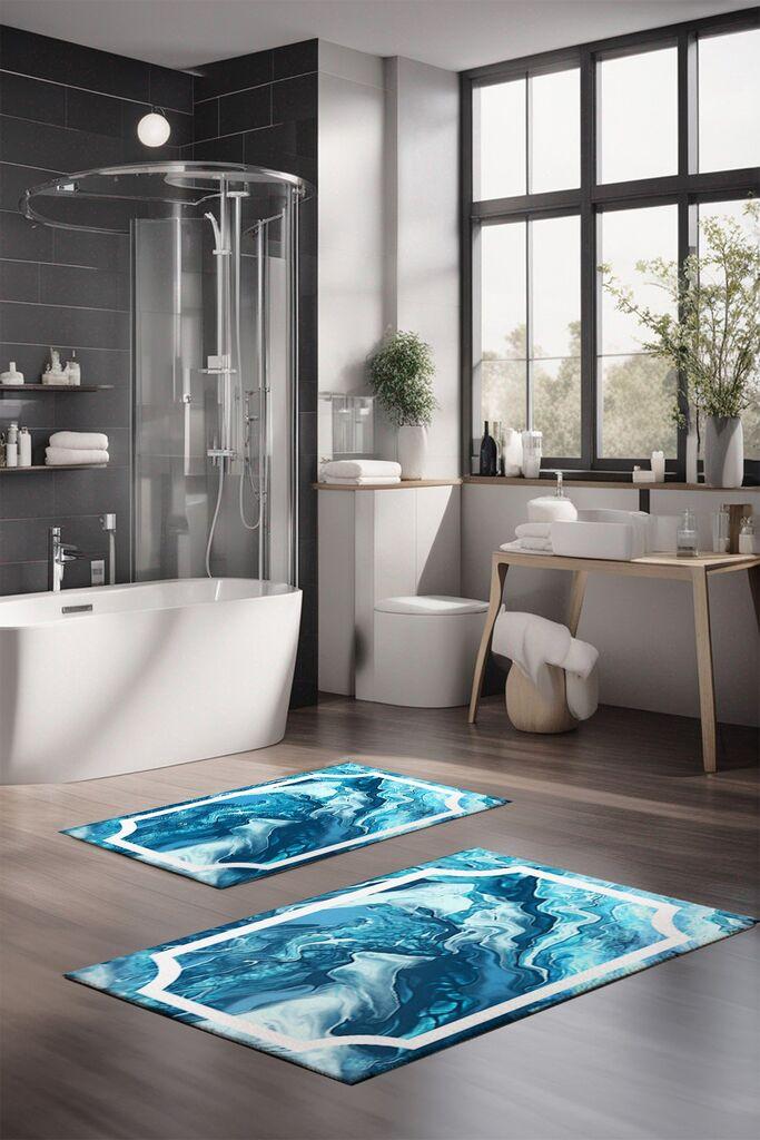 L'essentiel Maison Set tepiha za kupatilo CT-5030, 2 komada, plava