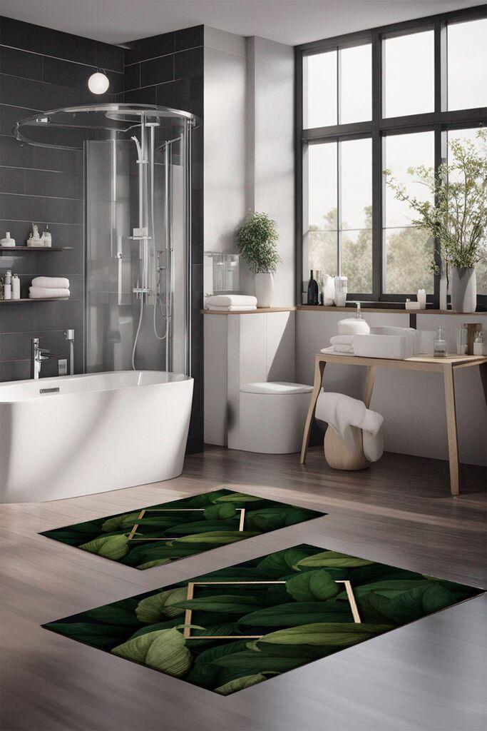 L'essentiel Maison Set tepiha za kupatilo CT-5338, 2 komada, tamnozelena