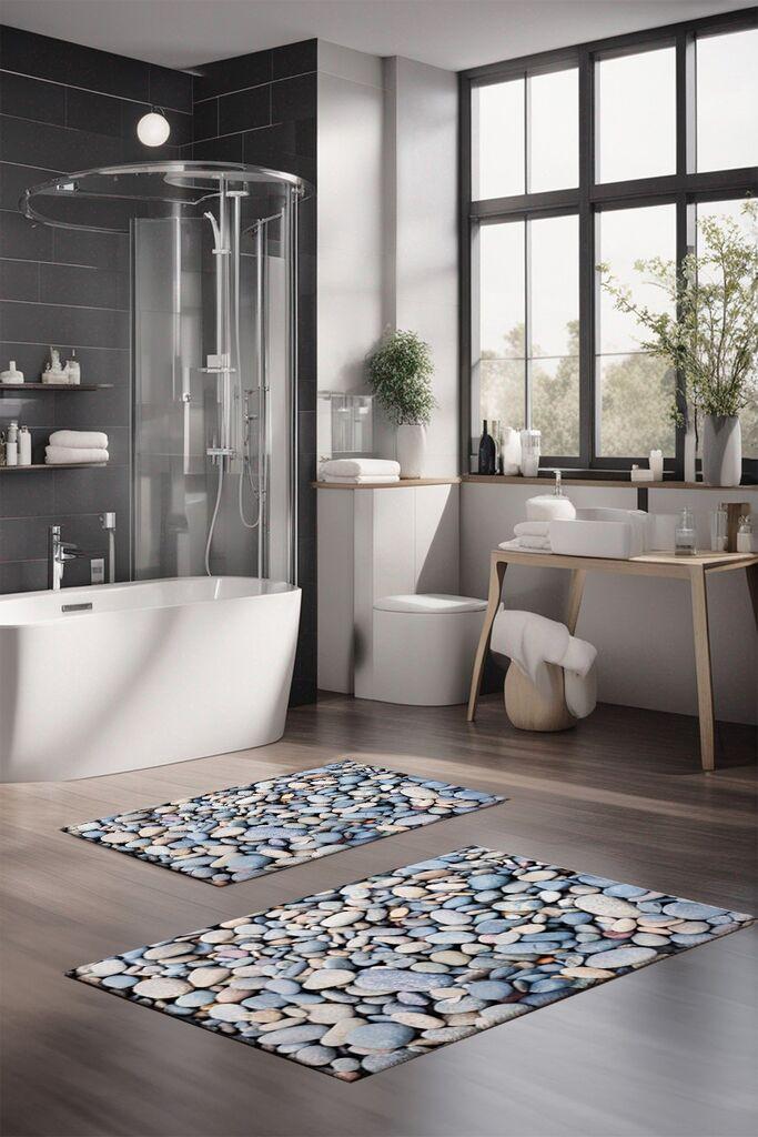 L'essentiel Maison Set tepiha za kupatilo CT-5181, 2 komada, svijetloplava