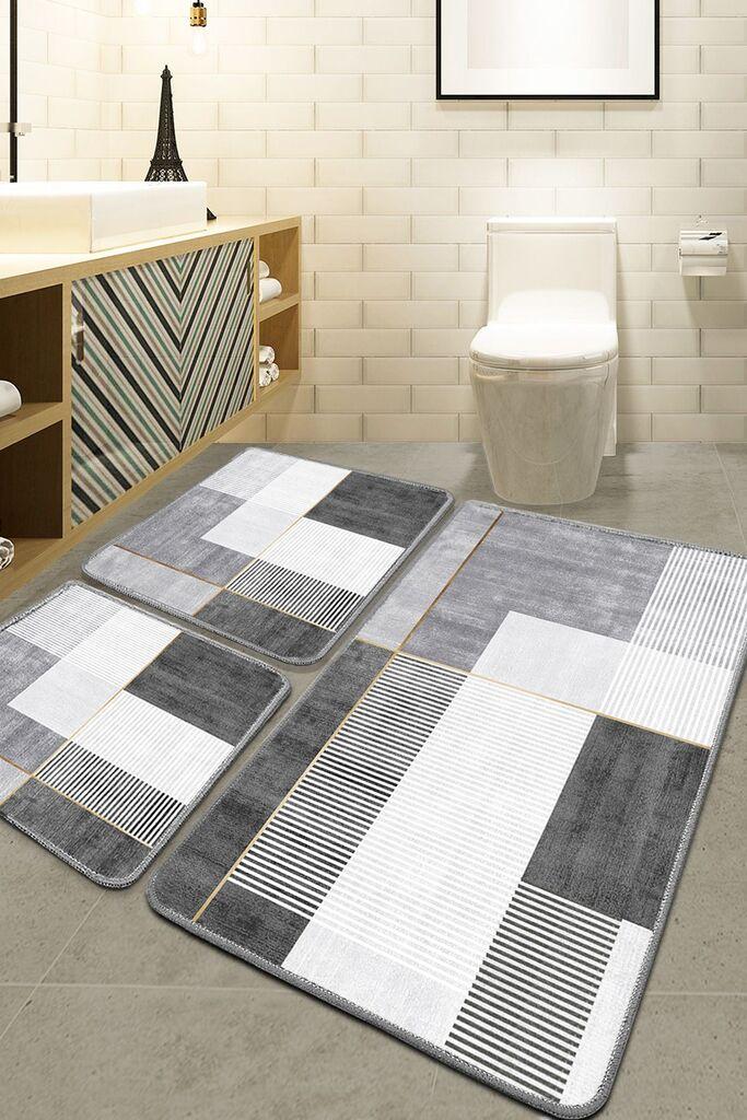 L'essentiel Maison Pendor set prostirki za kupatilo, 3 komada, siva