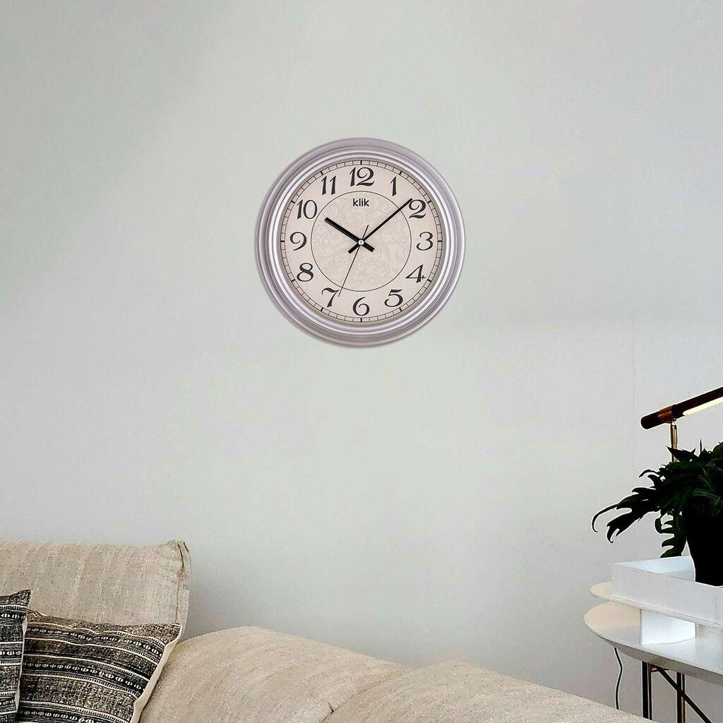 Zidni sat Alfa, 31x31 cm, srebrne boje