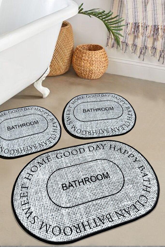 L'essentiel Maison Baindos set tepiha za kupatilo, 3 komada, siva