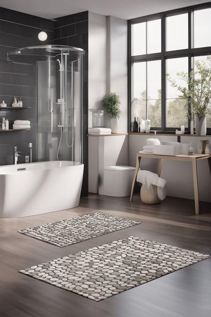 L'essentiel Maison Set tepiha za kupatilo CT-5347, 2 komada, siva