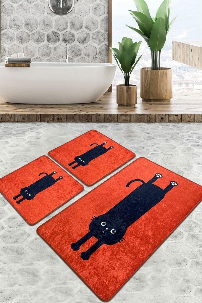 L'essentiel Maison Set tepiha za kupatilo Comfort, 3 komada, narandžasta