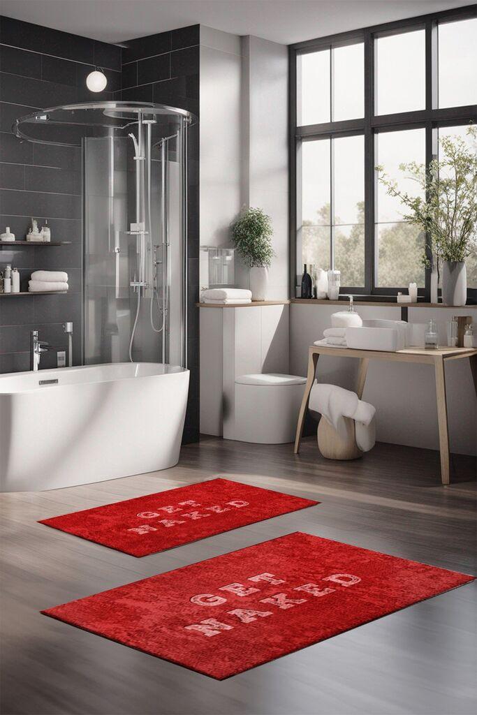 L'essentiel Maison Set tepiha za kupatilo CT-5402, 2 komada, crvena