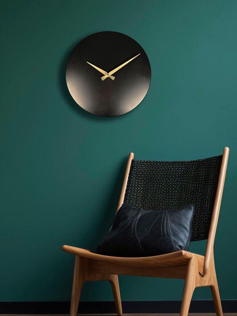 Zidni sat Wallity 35Sivmet, 35x35 cm, Crni