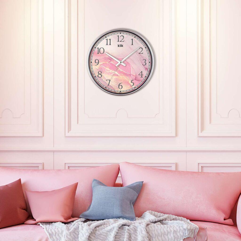 Zidni sat Wallity Isparta, 38x38 cm, srebrne boje