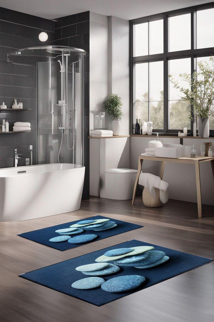 L'essentiel Maison Set tepiha za kupatilo CT-5279, 2 komada, tamnoplava