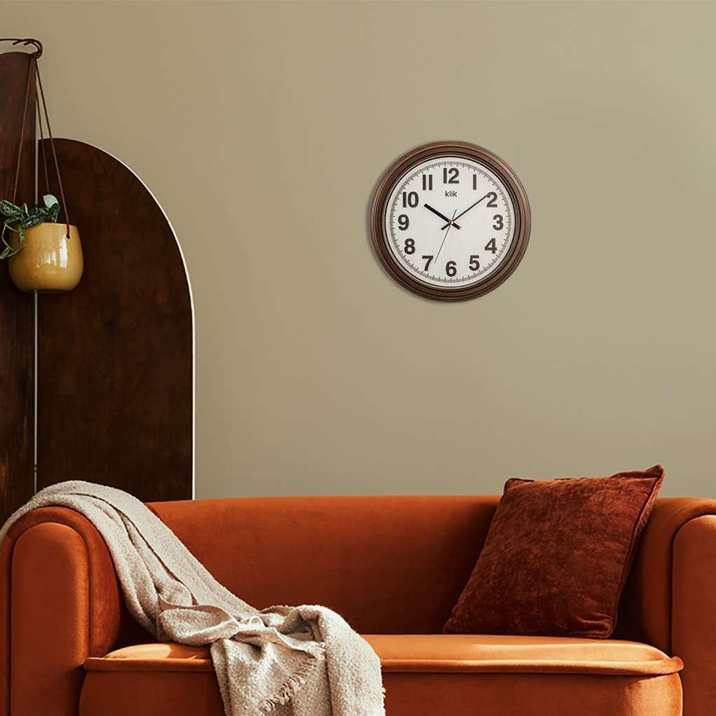 Zidni sat Auris, 34x34 cm, Smeđa