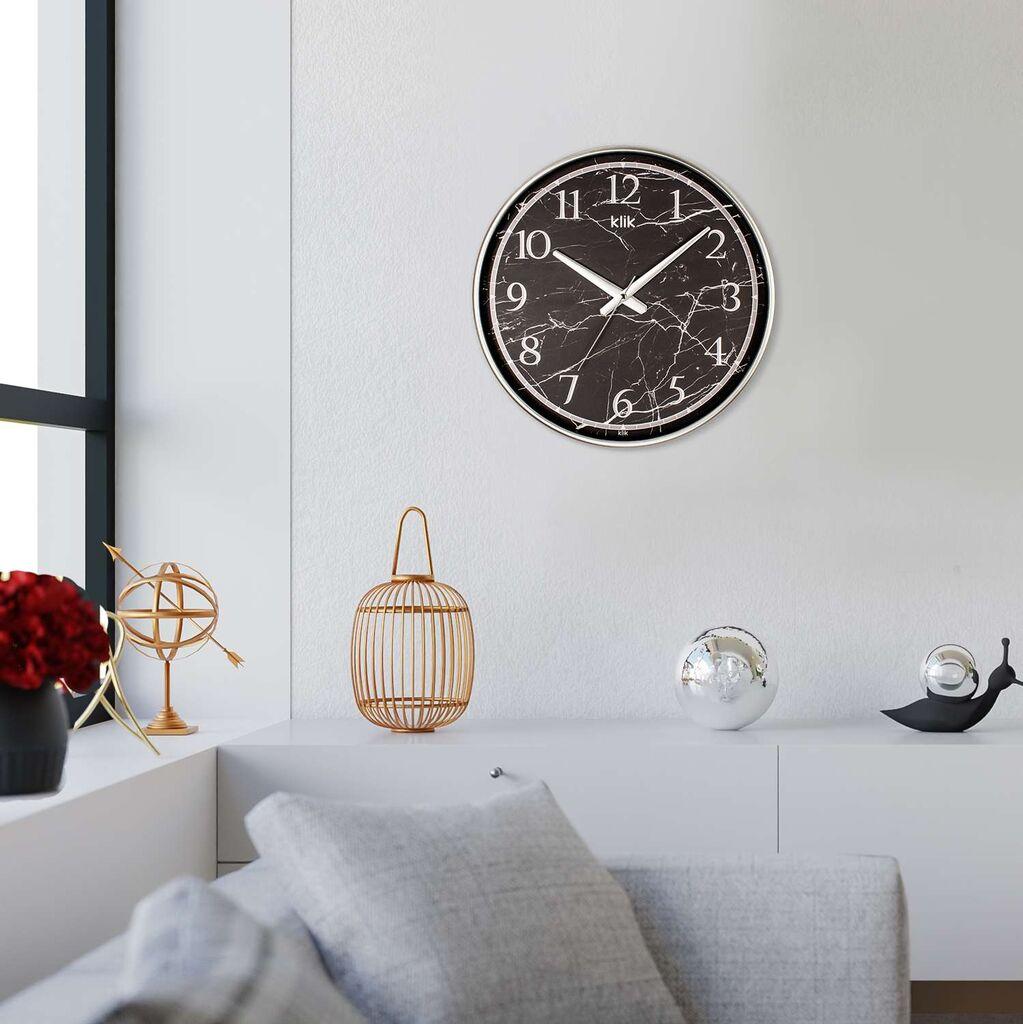 Zidni sat Wallity Novo, 38x38 cm, srebrne boje