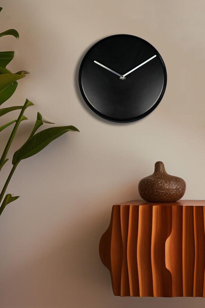 Zidni sat Wallity 30Sivmet, 30x30 cm, Crni