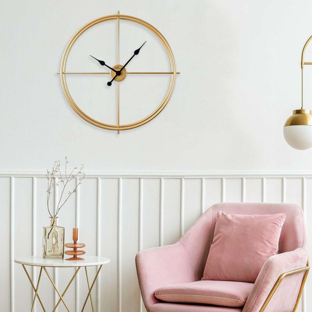 Zidni sat Wallity Scandinavian, 66x66 cm, zlatne boje