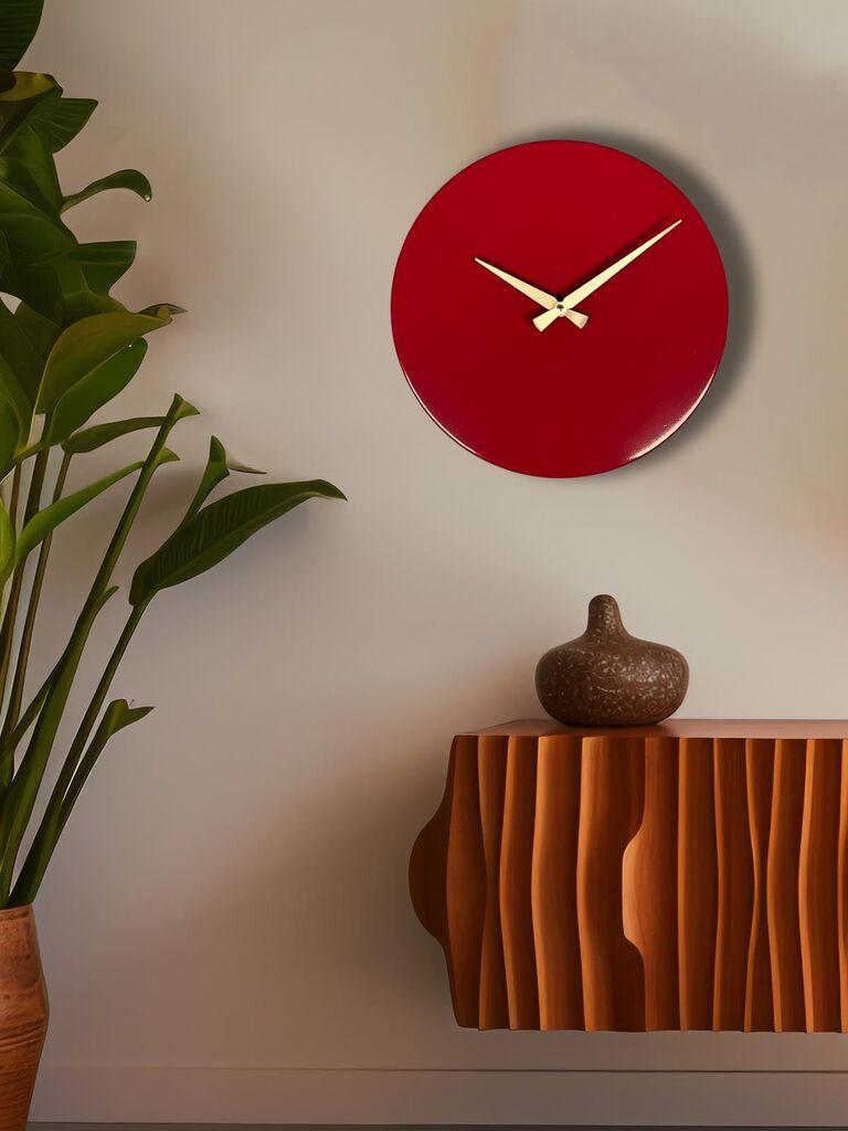 Zidni sat Wallity 35Sivmet, 35x35 cm, Crveni