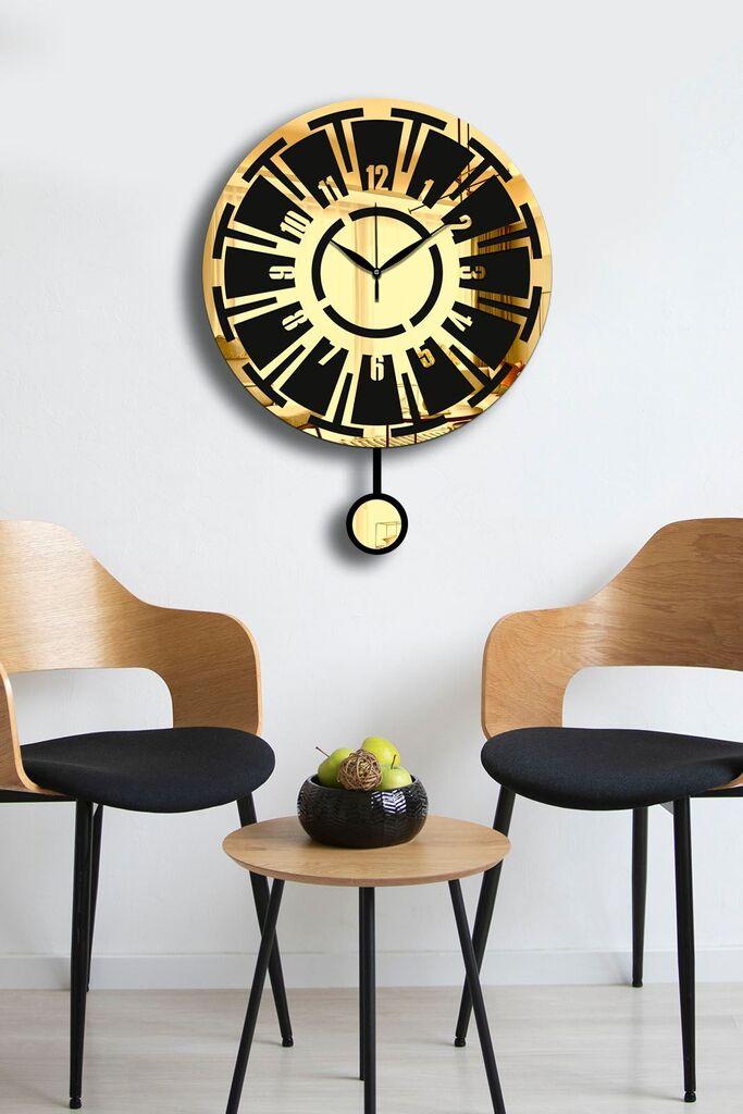 Zidni sat Wallity Vlnt114Al, 39x50 cm, Zlatno-crni