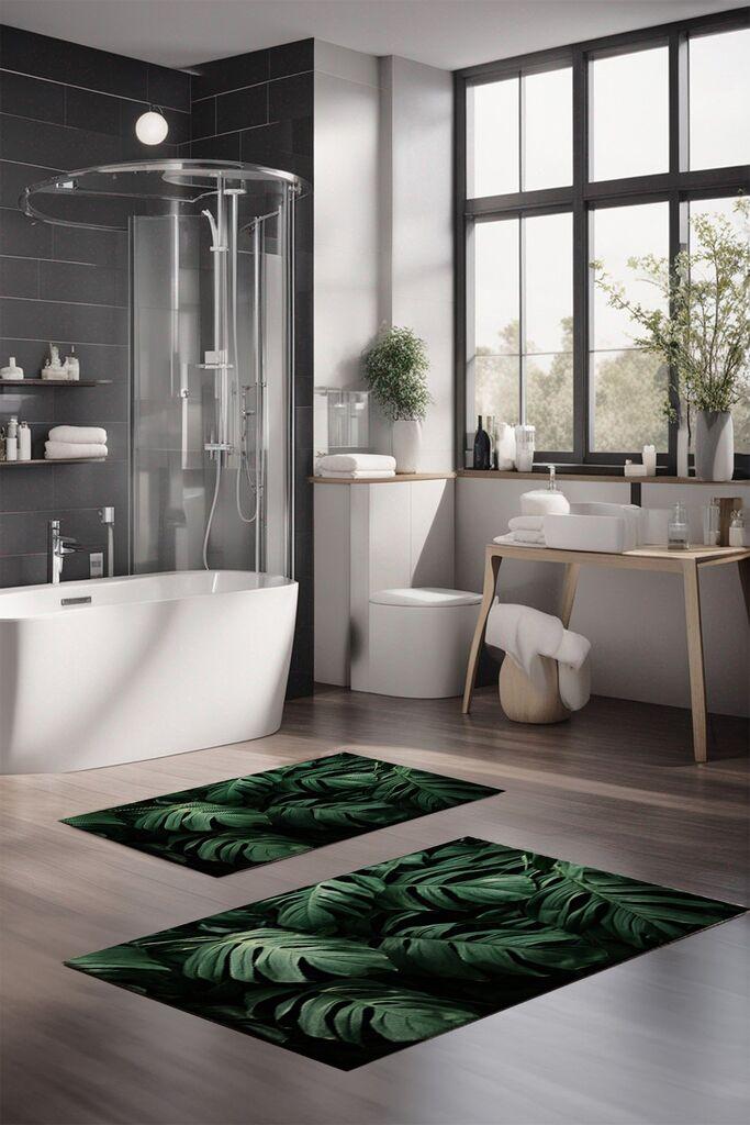 L'essentiel Maison Set tepiha za kupatilo CT-5332, 2 komada, tamnozelena