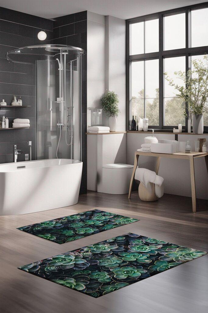 L'essentiel Maison Set tepiha za kupatilo CT-5308, 2 komada, tamnozelena