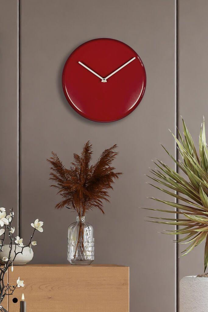 Zidni sat Wallity 30Sivmet, 30x30 cm, Crveni