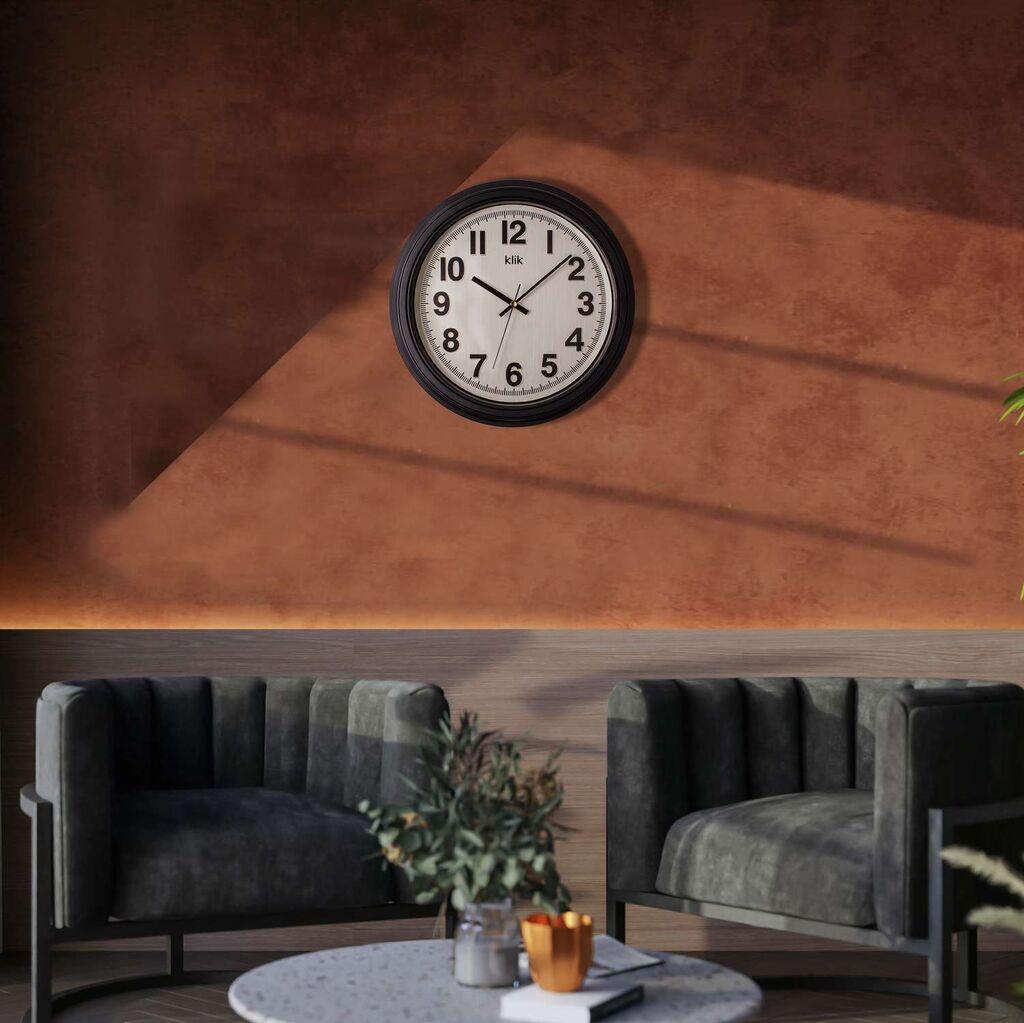 Zidni sat Auris, 34x34 cm, crni