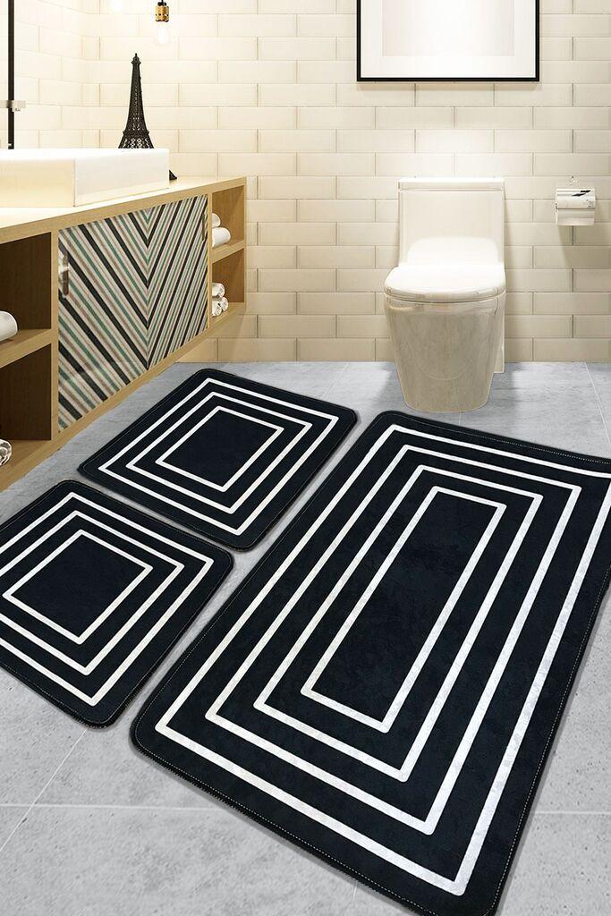 L'essentiel Maison Wale set prostirki za kupatilo, 3 komada, bijela