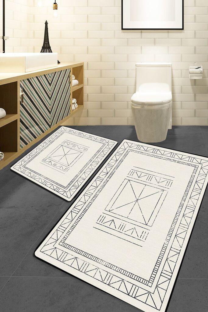 L'essentiel Maison Touch set tepiha za kupatilo, 2 komada, bijela