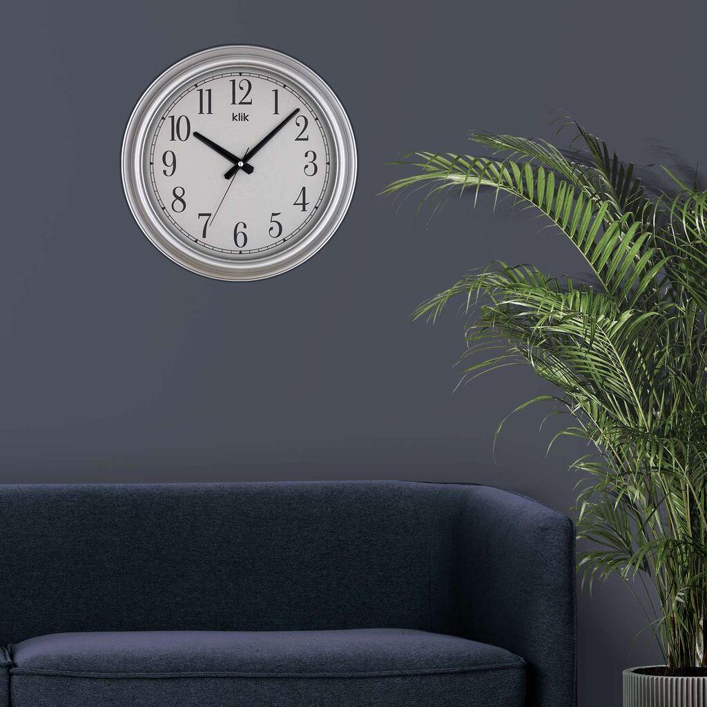 Zidni sat Beta, 38x38 cm, srebrne boje