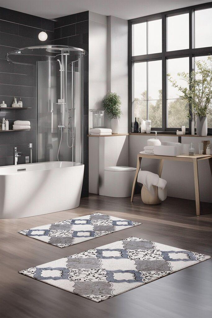 L'essentiel Maison Set tepiha za kupatilo CT-5234, 2 komada, siva