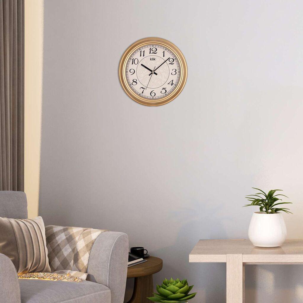 Zidni sat Alfa, 31x31 cm, zlatne boje