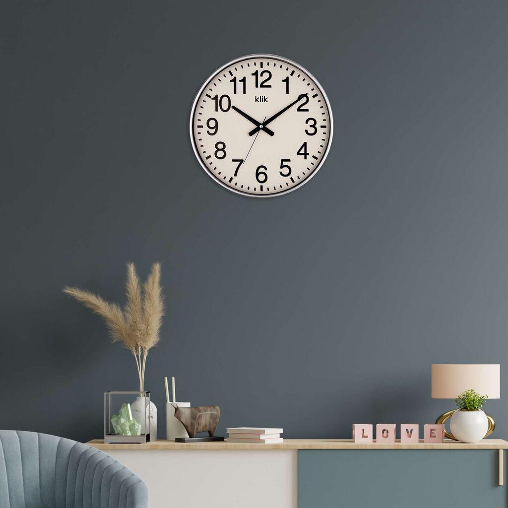 Zidni sat Wallity Simplex, 38x38 cm, srebrne boje