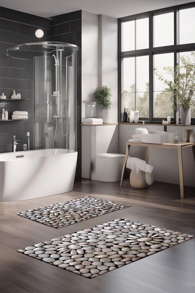 L'essentiel Maison Set tepiha za kupatilo CT-5197, 2 komada, siva