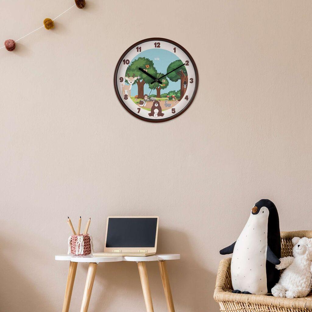 Zidni sat Wallity Priroda, 30,5x30,5 cm, Smeđa