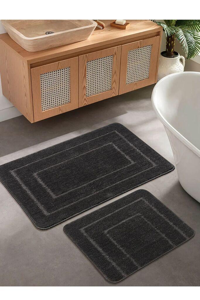 L'essentiel Maison Cerceve set tepiha za kupatilo, 2 komada, antracit