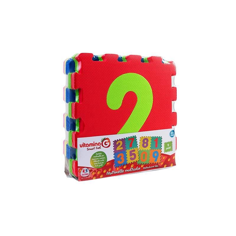 GLOBO Mekane puzzle brojevi 9kom 10mm, Šarene