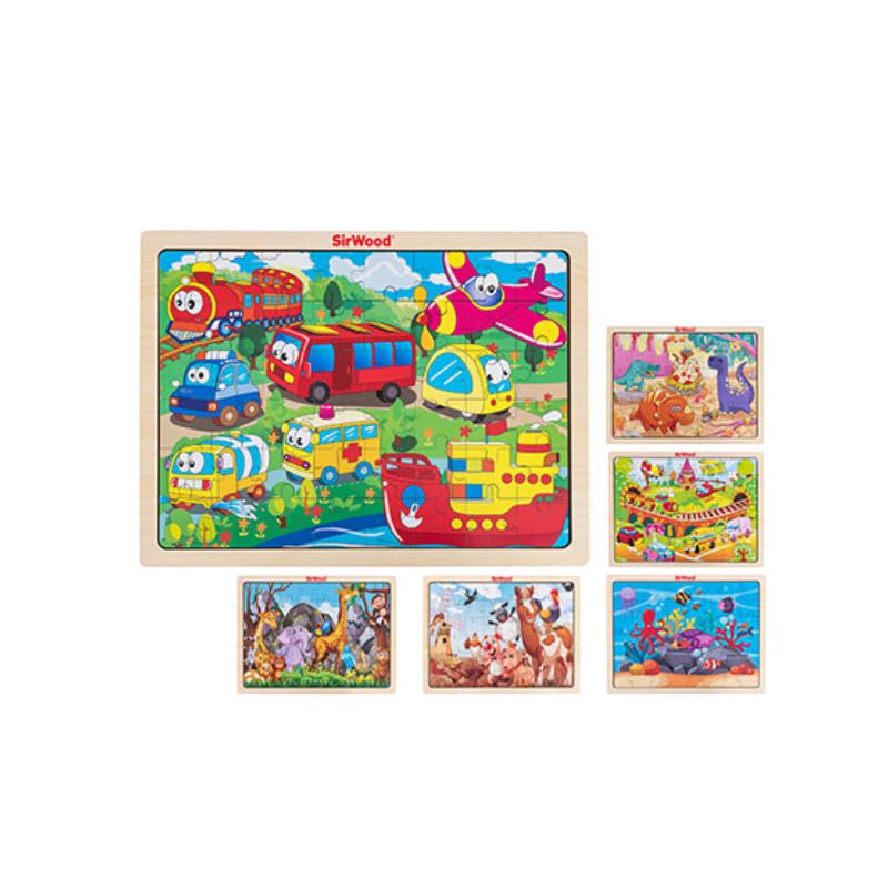 GLOBO Drvene puzzle 48 dijelova 40x30cm, Šarene