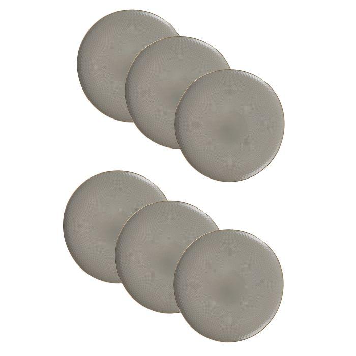 Lijepe kućne stvari Set porculanskih desertnih tanjirića, 6 kom, Siva