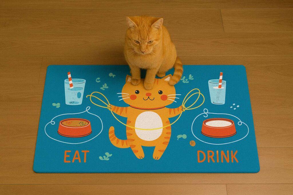 Podloga za hranilice Paws & Whiskers Paspet 4, 40x70 cm, Šarena