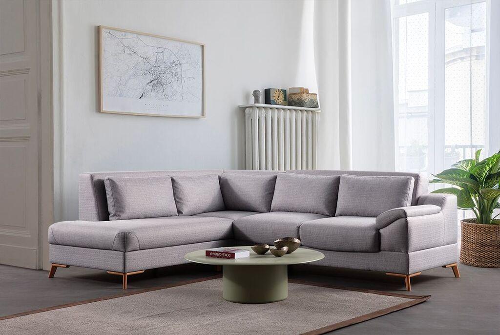 Atelier del Sofa Ugaona garnitura Aqua, 225x275x100 cm, Siva