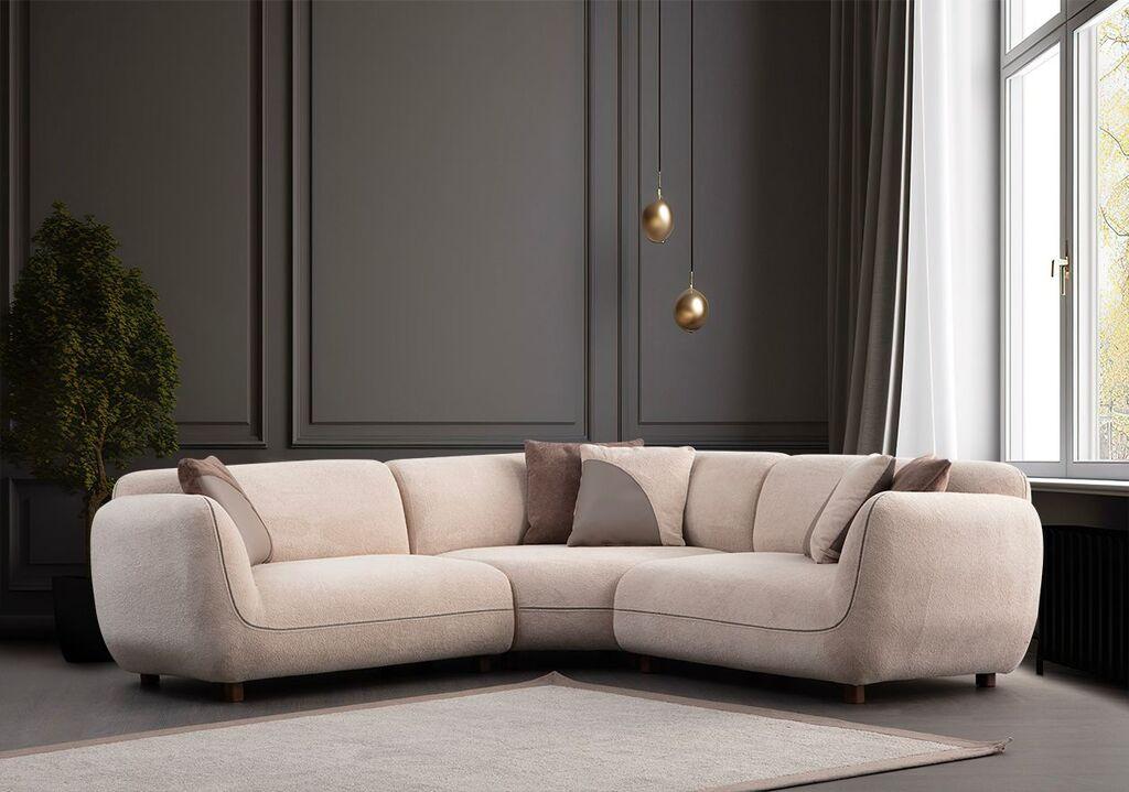 Atelier del Sofa Kutna garnitura Pavia, 240x240 cm, Krem