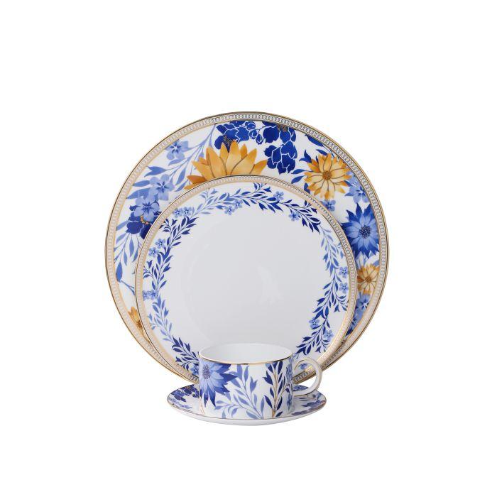 Lijepe kućne stvari Servis za ručavanje cvjetni Dalton, 18 kom, Bijelo-plavi