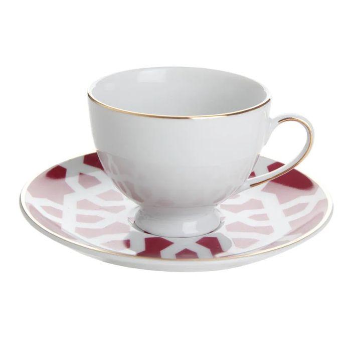 Porland Šoljica i tabak za kafu Morocco, Crvena