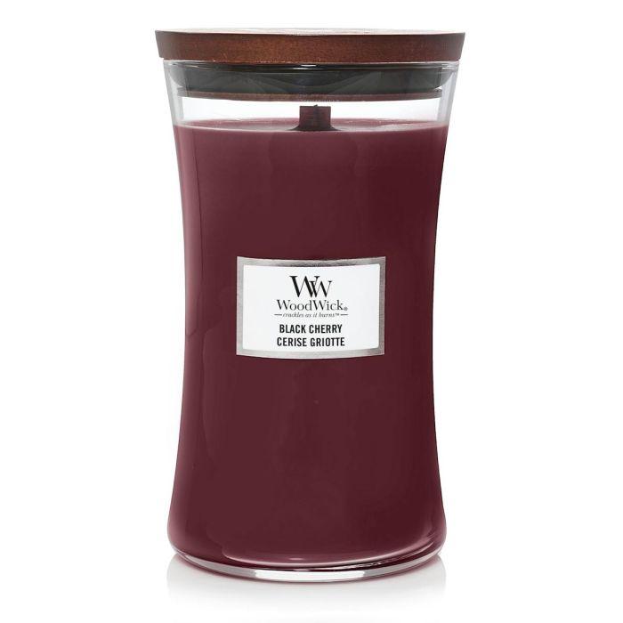 WoodWick Mirisna svijeća Black cherry, 10.2x17.8 cm, Bordo