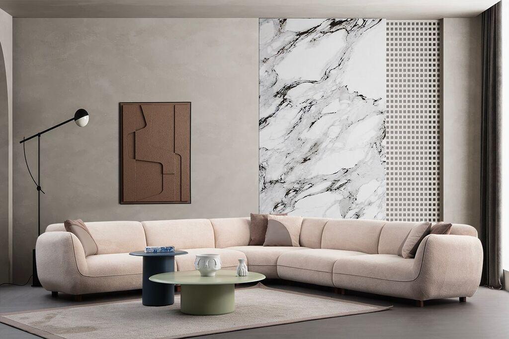 Atelier del Sofa Kutna garnitura Pavia, 335x335x75 cm, Krem