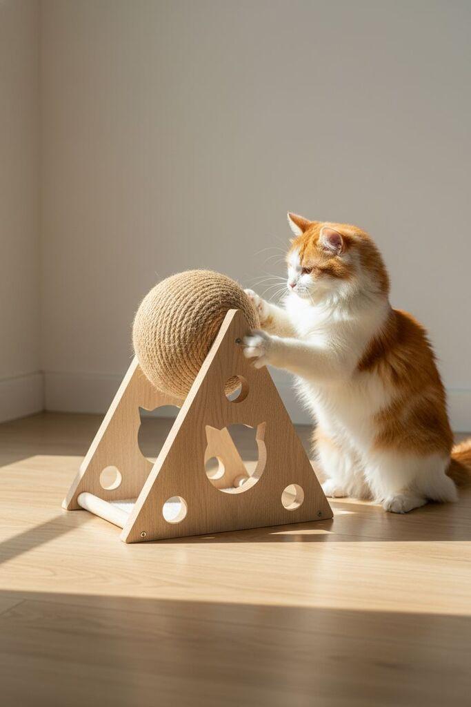 Grebalica Paws & Whiskers za mačke Milo, smeđa