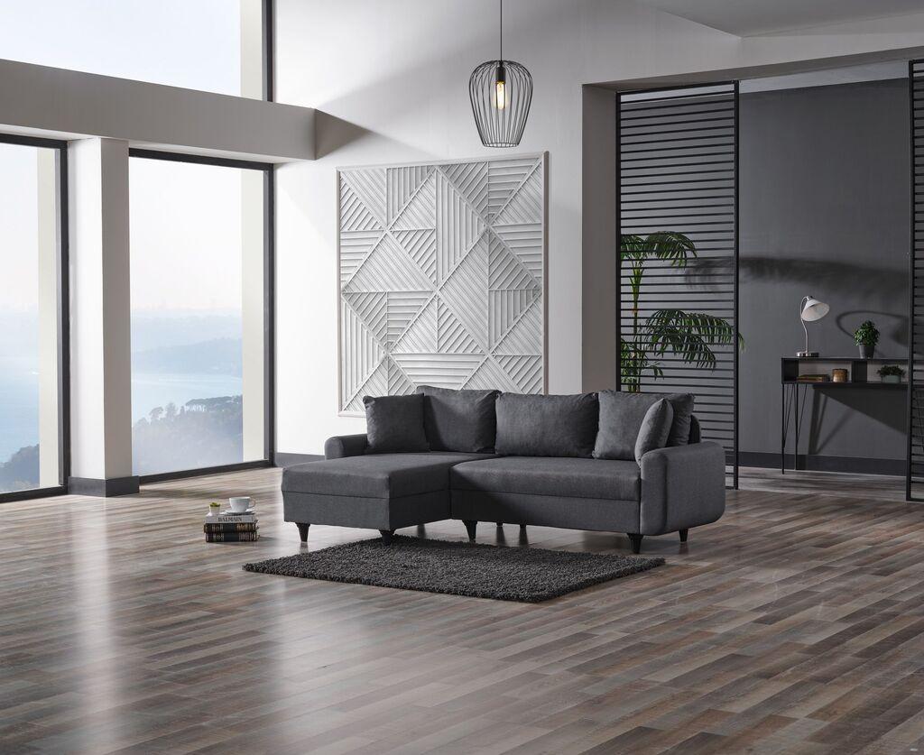 Atelier del Sofa Kutna sofa na razvlačenje Flavia, 230x72x125 cm, Tamno siva