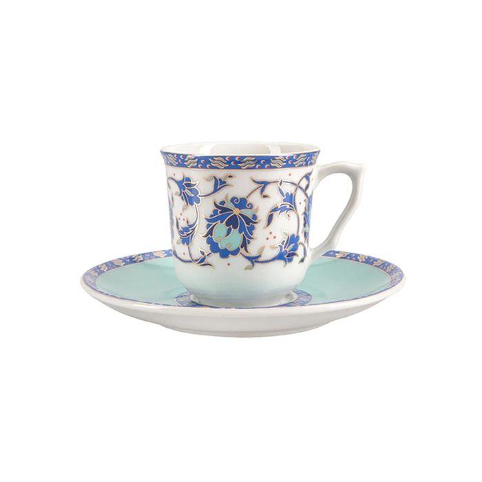 Porland Set za kafu Sarayli, 6 kom, Bijelo-plavi