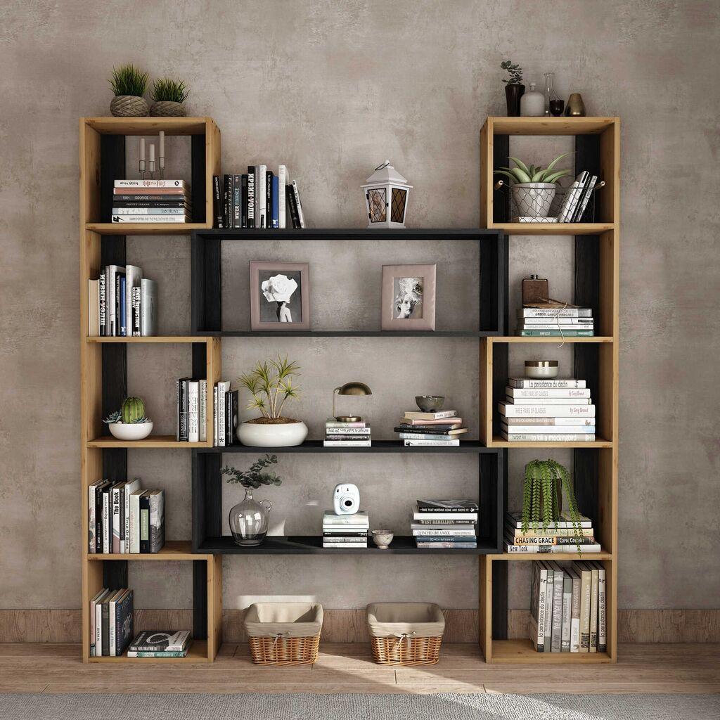 Hanah Home Bookshelf CPT6011-200114-190x200x25 cm, Smeđa