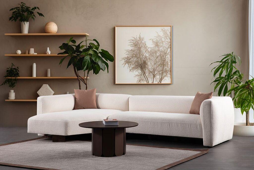 Atelier del Sofa Rena ugaona sofa, L ugao, 315x165x70 cm, Bijela