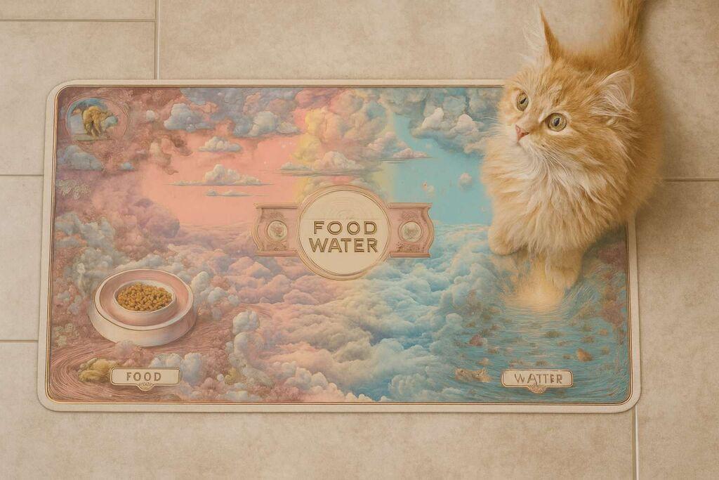 Podloga za hranilice Paws & Whiskers Paspet 9, 40x70 cm, Šarena